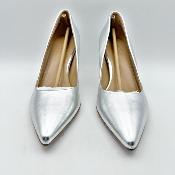 Naturalizer Womens Everly Pumps US 11 Wide EU 42 Silver Leather NWOB - Picture 6 of 12